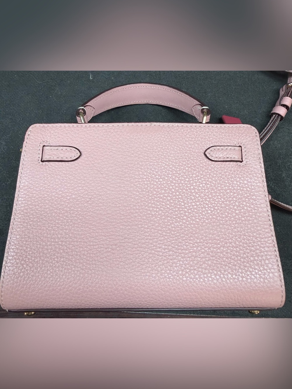 COACH Mini Leather Lane Top Handle Crossbody Purse with Whipstitch Pink Multi - Picture 7 of 7